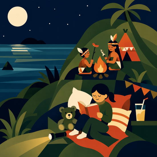 Hvad ville du tage med på en øde ø? Illustration: AI-genereret
