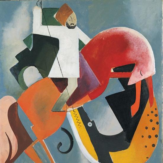 Sankt Georg og dragen, af Olaf Rude, 1918