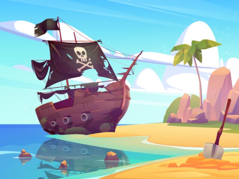 Piratdage på Flensborg Bibliotek. Illustration: Colourbox.dk