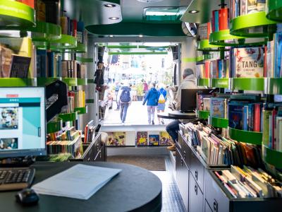 Bogbussen på Nørregade i Flensborg