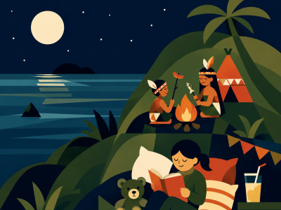 Hvad ville du tage med på en øde ø? Illustration: AI-genereret