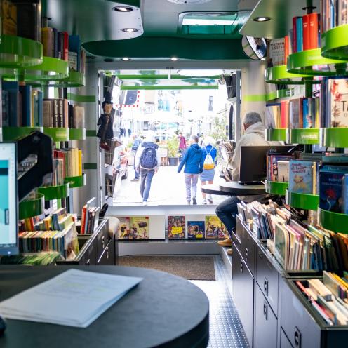 Bogbussen på Nørregade i Flensborg