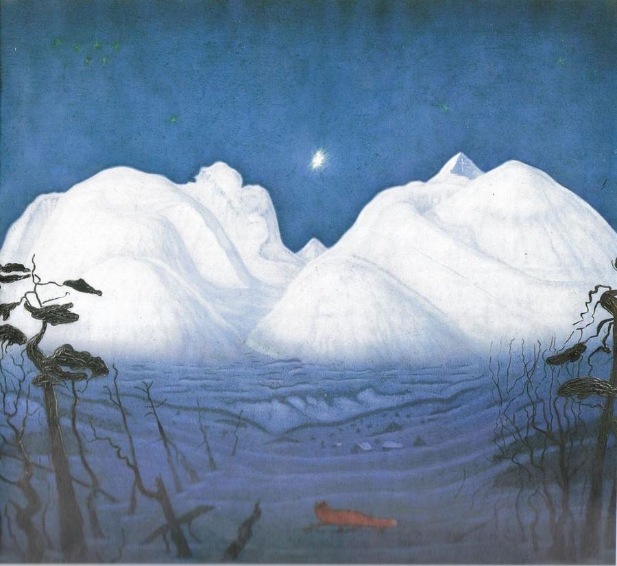 Harald Sohlberg - Vinternatt i Rondane / Vinternatt i fjellene, version III. 1918 - 1924